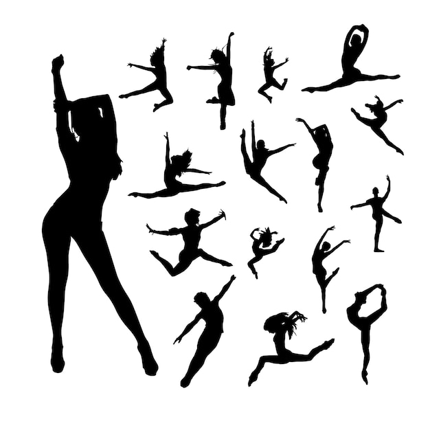 Dance silhouette set of dancer silhouettes