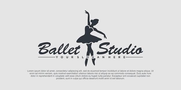 Dancer ballet studio logo design with creative woman style Premium Vector Part 3