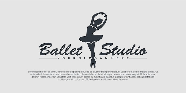 Dancer ballet studio logo design with creative woman style Premium Vector Part 4