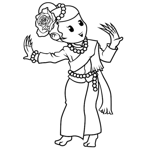 Dancer character coloring page