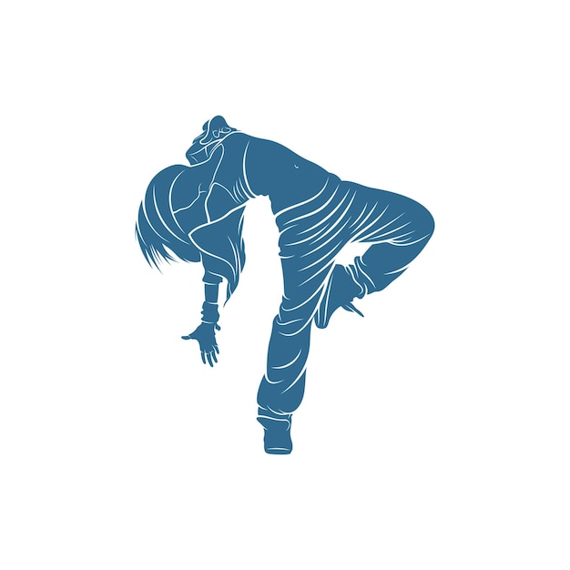 Dancer Hip hop design vector template Street dancer silhouette vector illustration break dance jazz funk rap freestyle