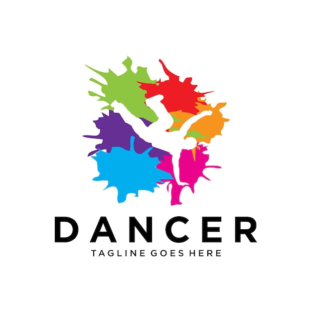 Dancer Logo Design Colorfull