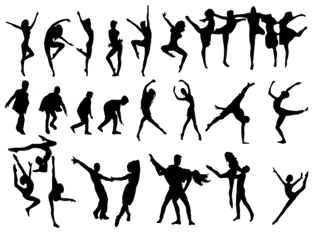 Dancing and activity silhouette collection