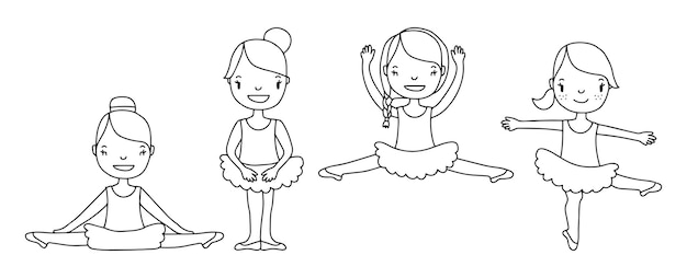 Dancing ballerinas vector illustration