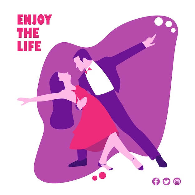 Dancing Couple Vector Flat Design