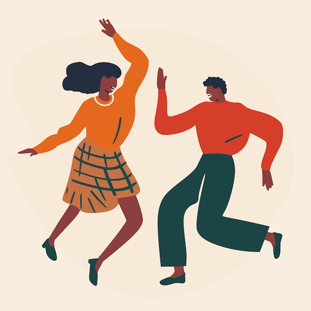 Vector dancing couple