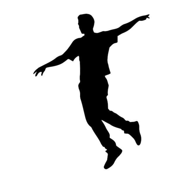 Vector dancing figure silhouette illustration