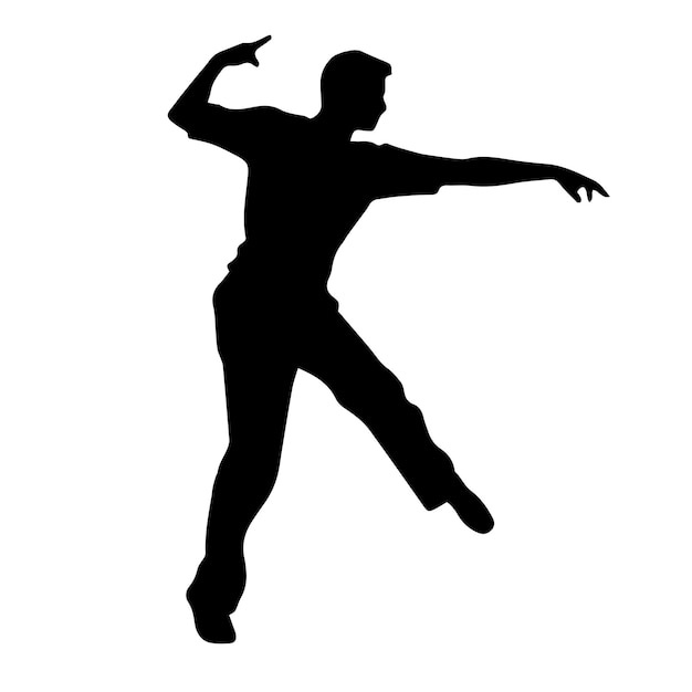 Vector dancing figure silhouette illustration