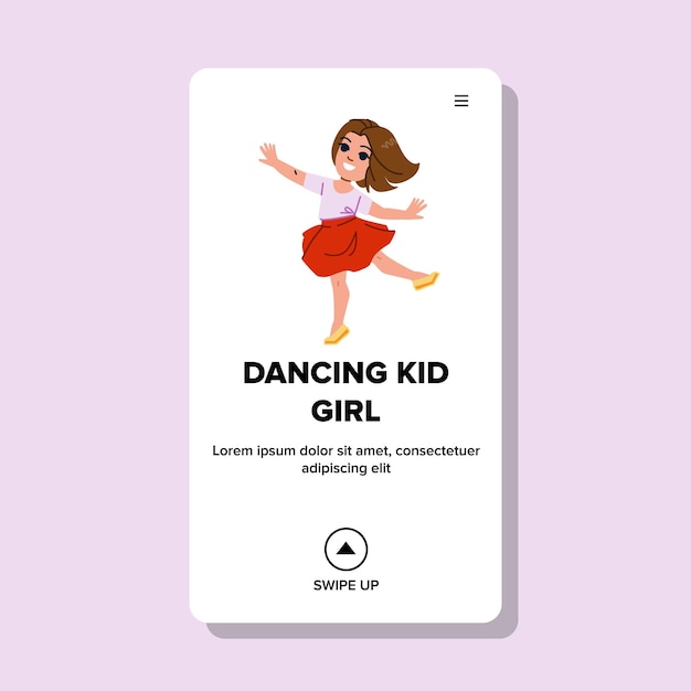 Dancing kid girl vector