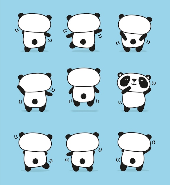 Dancing panda bear vector illustration