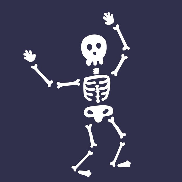 Vector dancing skeletons quirky white skeleton illustrations