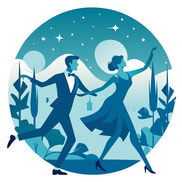 dancing vector illustration flat 2