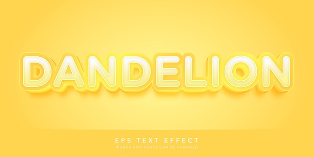 dandelion 3d editable text effect