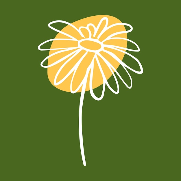 Dandelion. Color vector illustration in the flat style