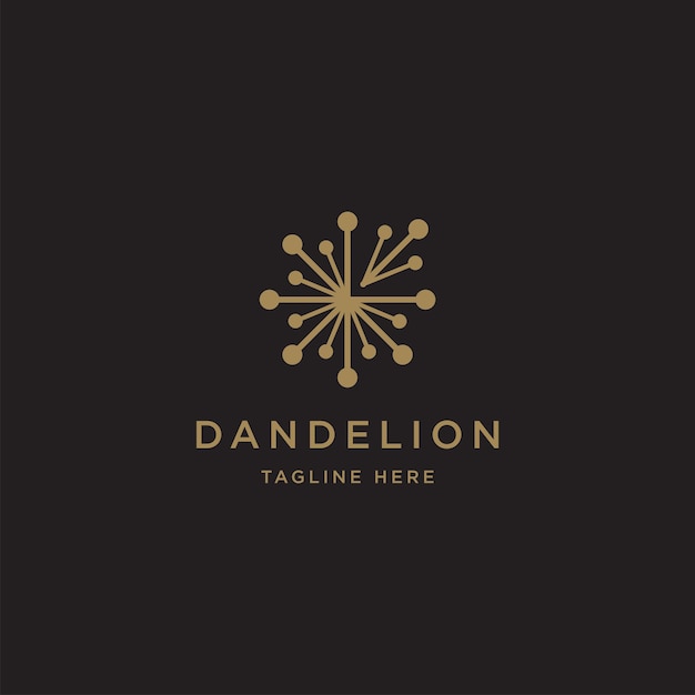 Dandelion Flower Logo Icon Design Template Elegant Luxury Gold Flower Spa Cosmetic flat vector