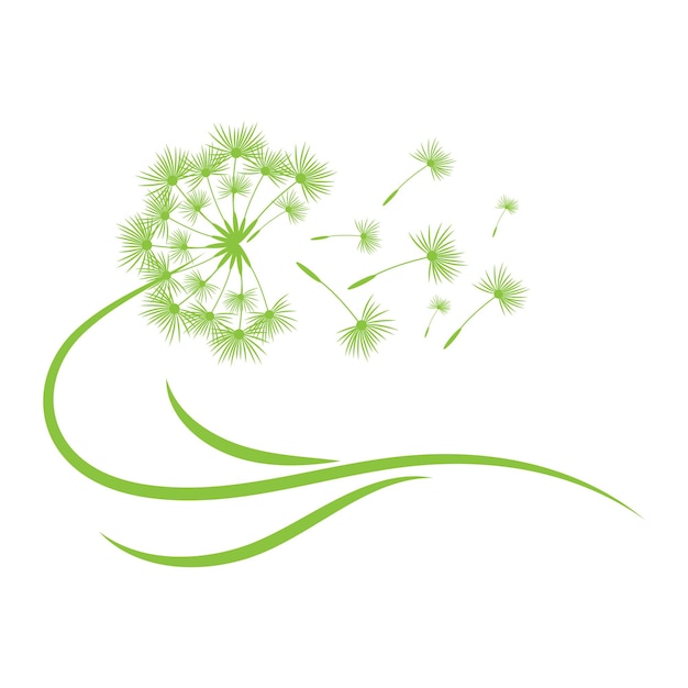 Dandelion flower logo vector and symbol template