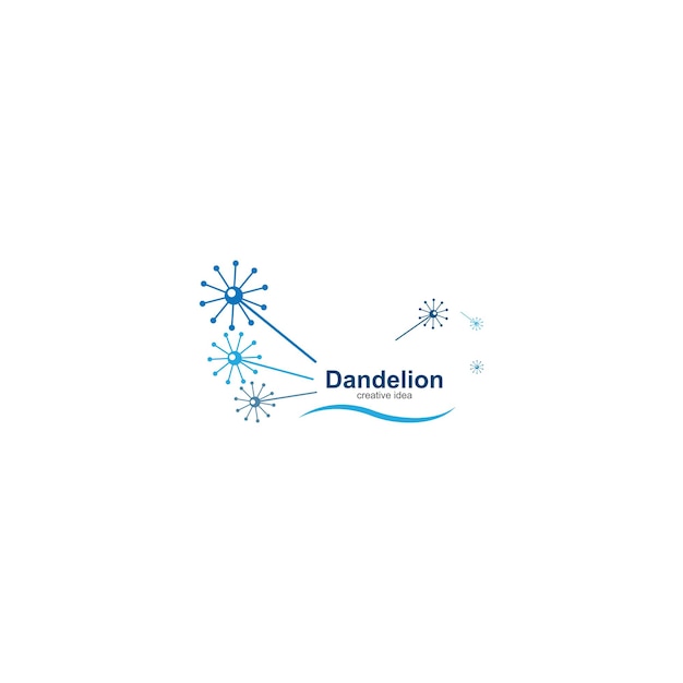 Dandelion flower logo vector template