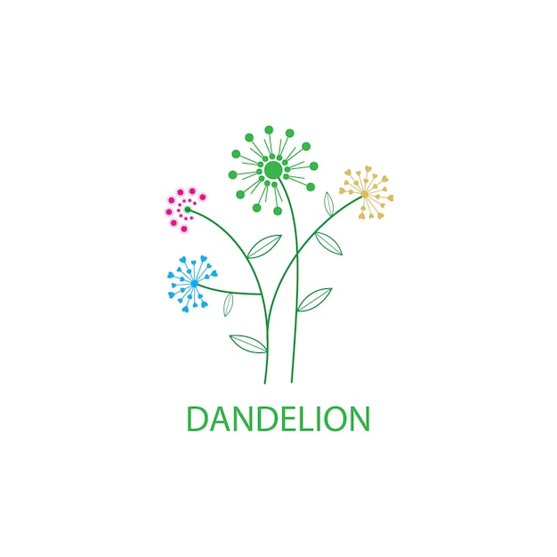 DANDELION FLOWER LOGO VECTOR TEMPLATE