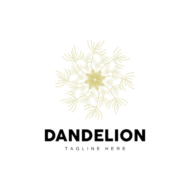 Dandelion Logo Vector Plant Dandelion flower Design Icon Template