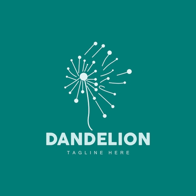 Dandelion Logo Vector Plant Dandelion flower Design Icon Template