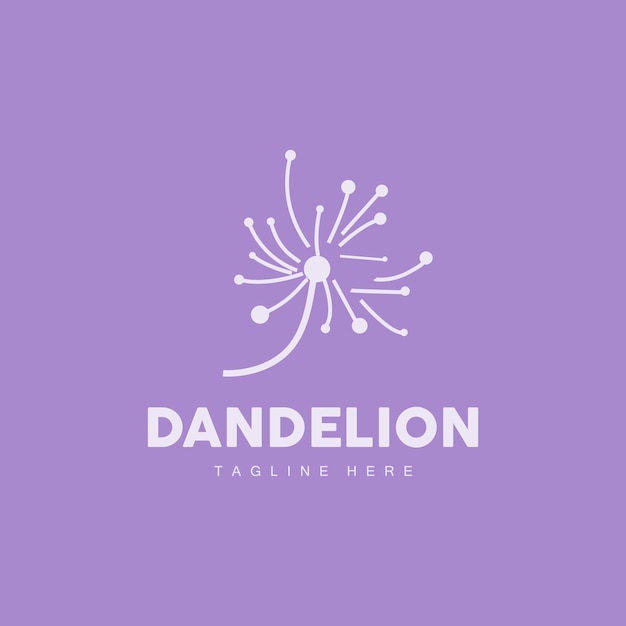 Dandelion Logo Vector Plant Dandelion flower Design Icon Template