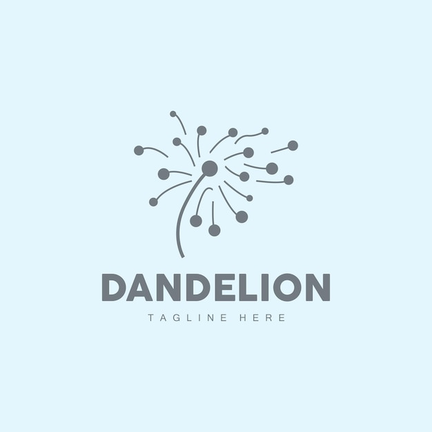 Dandelion Logo Vector Plant Dandelion flower Design Icon Template