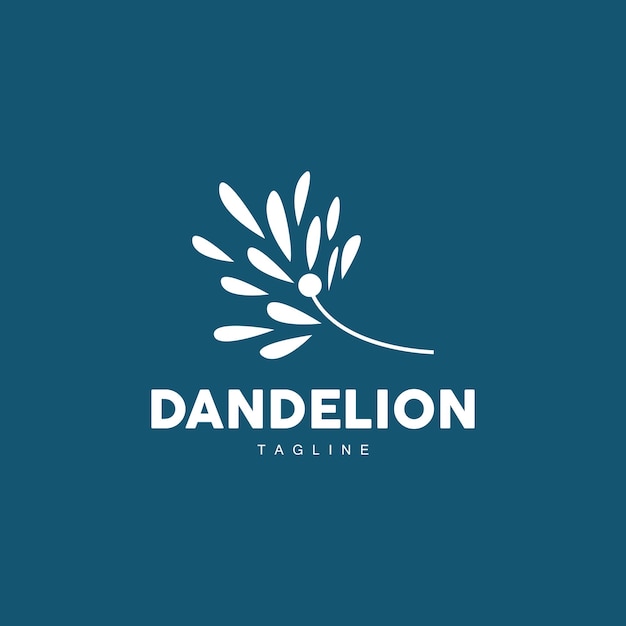 Dandelion Logo Vector Plant Dandelion flower Design Icon Template