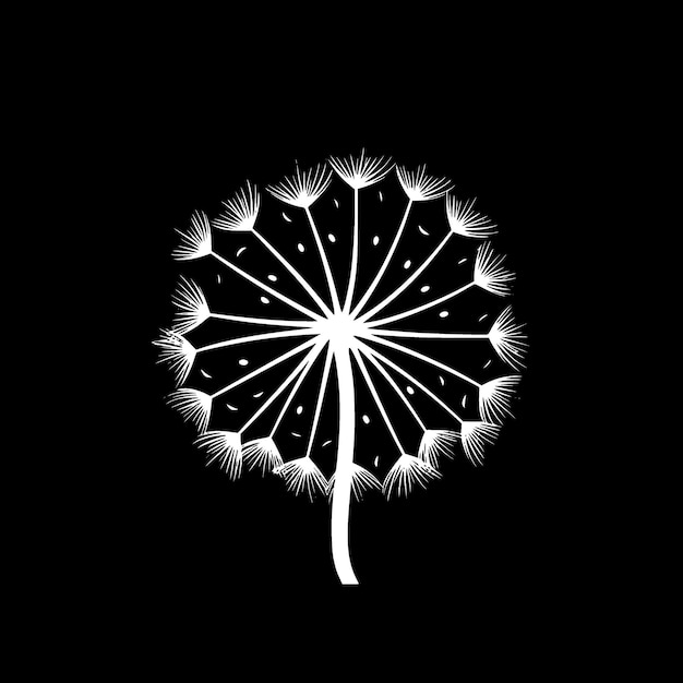 Dandelion Minimalist and Flat Logo Vector illustration