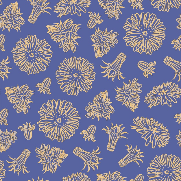 DANDELION PAPER Plant Seamless Pattern Vector Illustration