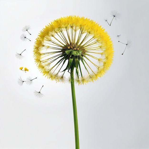 Vector dandelion vector set white background isolated a high quality