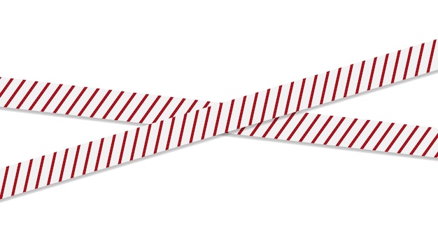 Danger, caution, barrier, warning seamles tape. Red and white police stripe on white background.