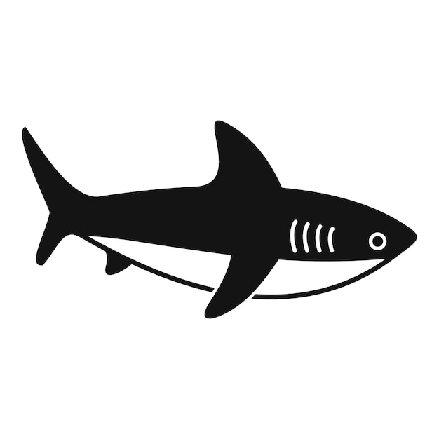 Danger diving with shark icon simple vector Travel adventure