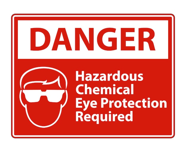 Vector danger hazardous chemical eye protection required symbol sign isolate on transparent backgroundvector illustration