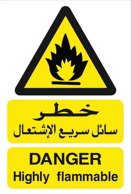 Vector danger highly inflammable