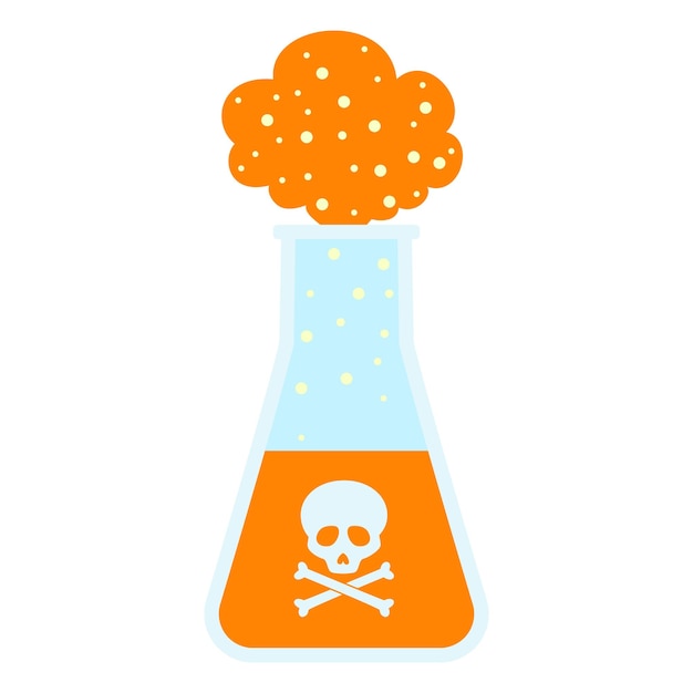 Danger potion flask icon Flat illustration of danger potion flask vector icon for web design