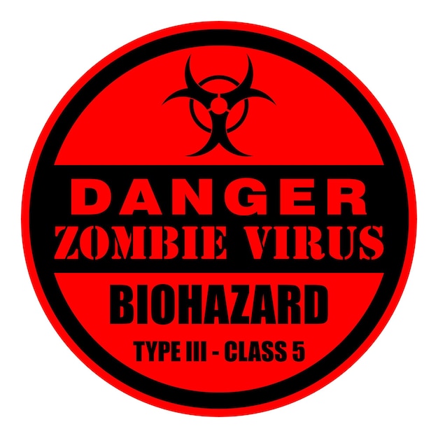 Vector danger zombie virus sign vector