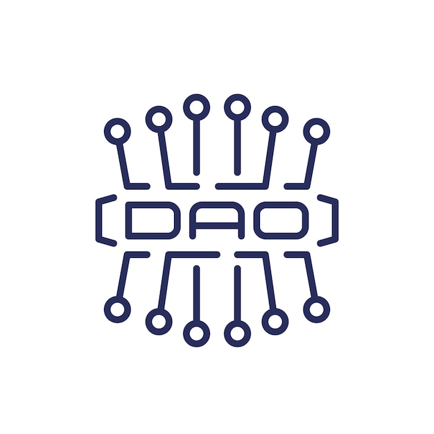 DAO line icon Decentralized Autonomous Organisation vector