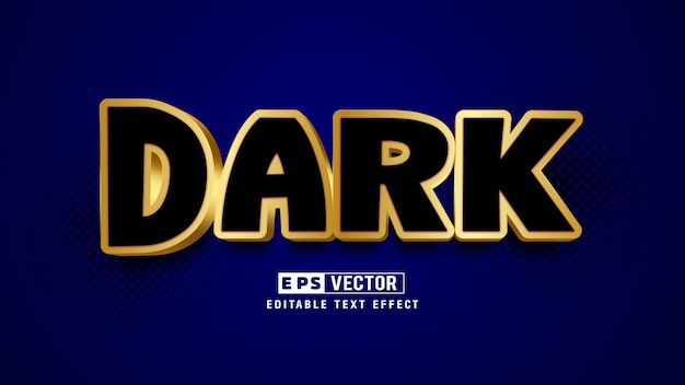 Dark 3d Editable Text Effect Vector Template With Cute Background