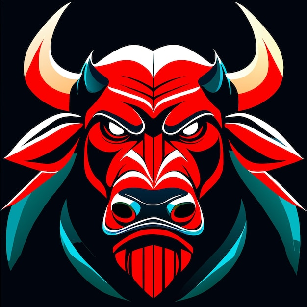 Dark Background Bull Vector for Graphic Excellence