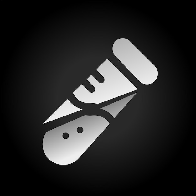 Dark Background Sliced Effect Test Tube Icon with Modern Visual