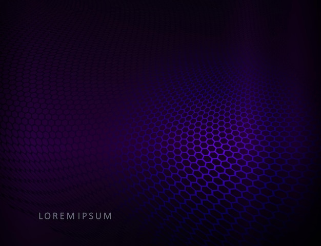 Dark background with blue gradient, mesh abstract waves.