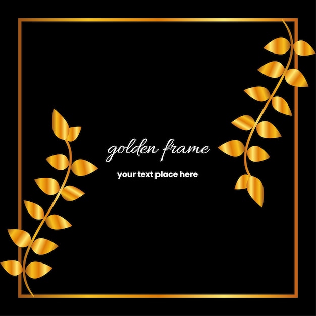 Vector dark background with golden floral details