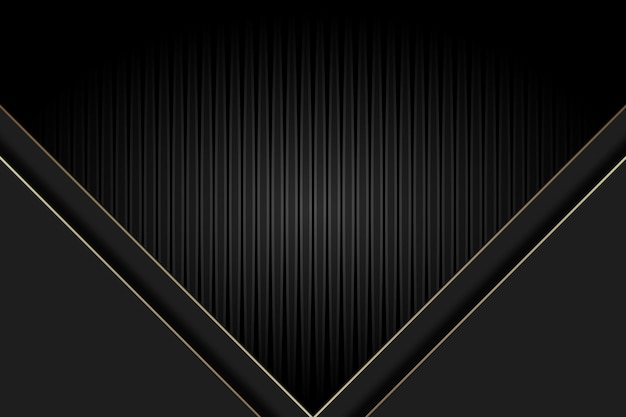 Dark black background with gradient and golden lines vector file