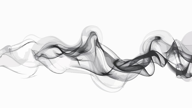 Vector dark black rising smoke vector illustration for design projects