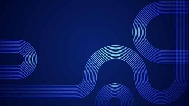 Dark blue abstract background with serpentine style lines as the main component