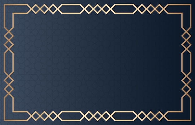 A dark blue background with a gold border and a gold border.