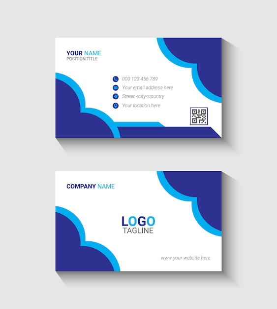 Dark blue business card design