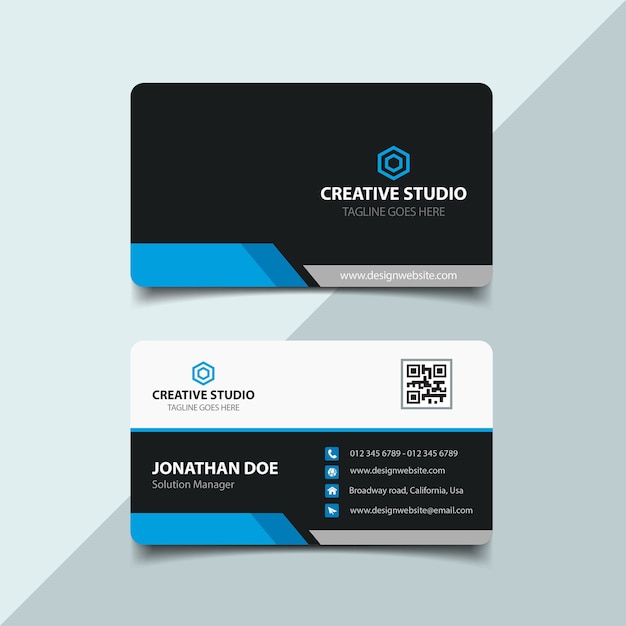 Dark blue business card template