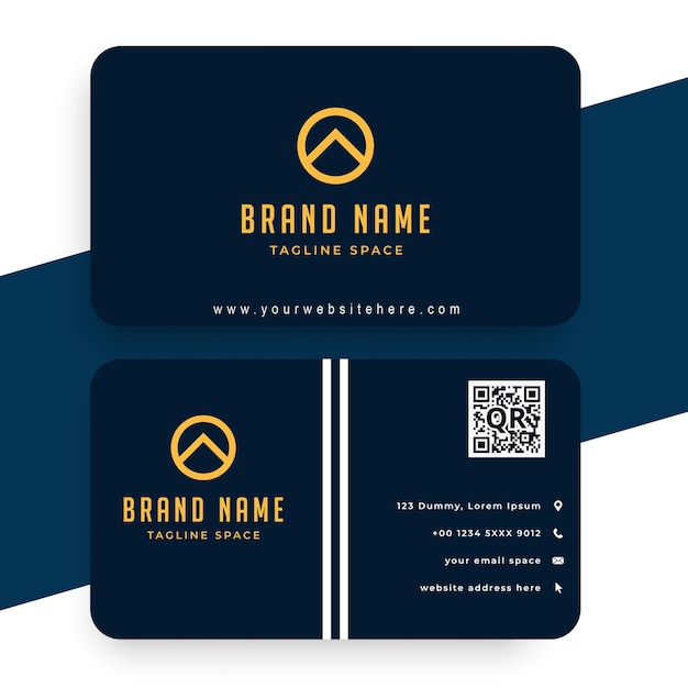 Dark Blue Business Card Template