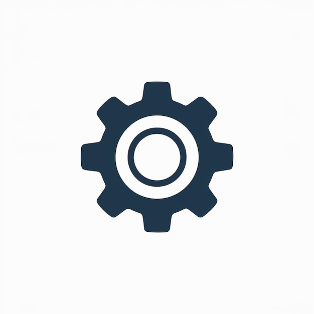 Vector a dark blue gear or cogwheel icon